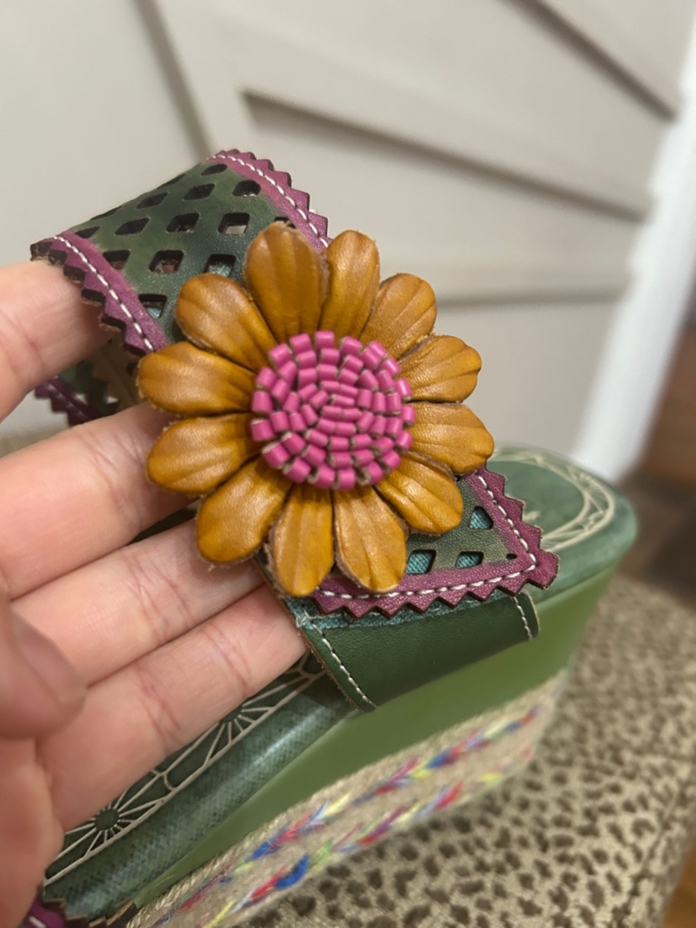 Spring Step L'Artiste Virgie Sunflower Wedge Sandals Size EU 41 US 9.5-10 - Picture 4 of 13